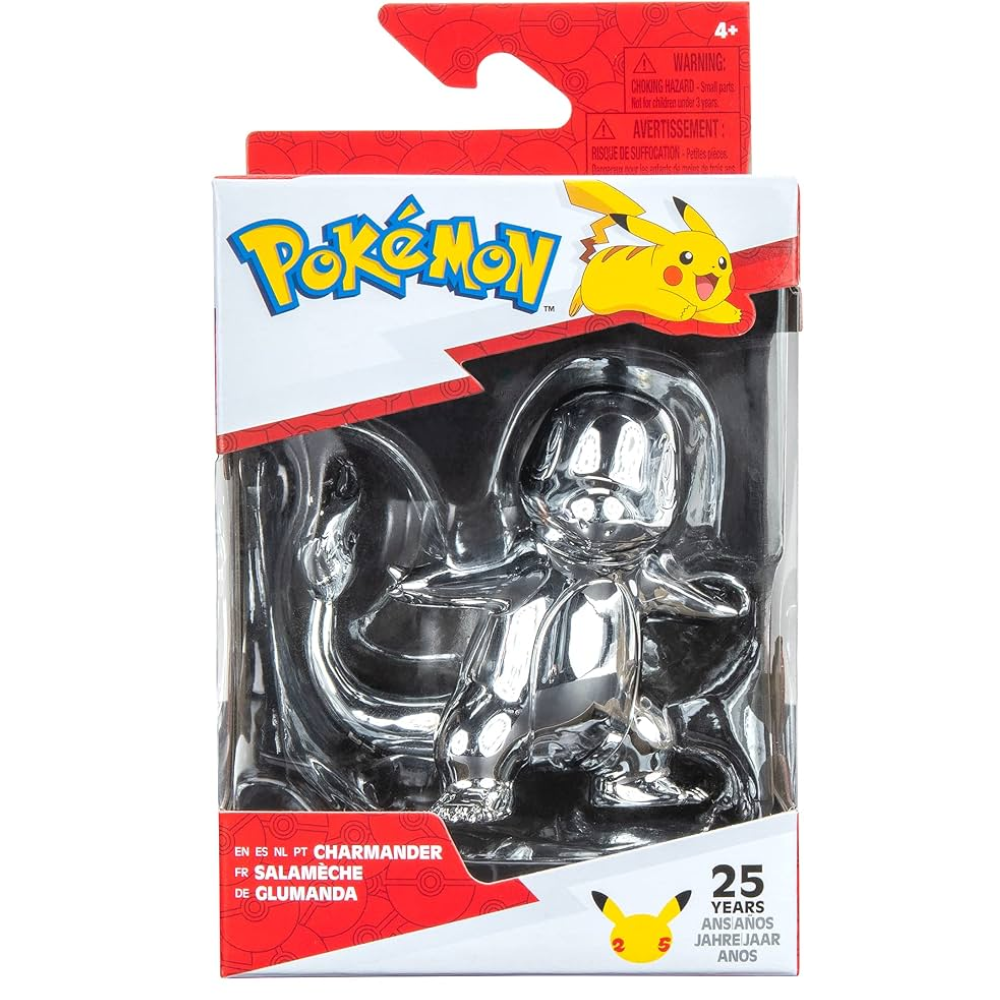 Pokemon 25th Anniversary Silver Charmander Figure