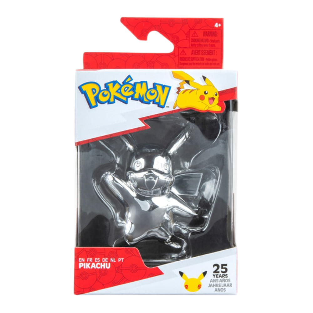 Pokemon 25th Anniversary Silver Pikachu Figure