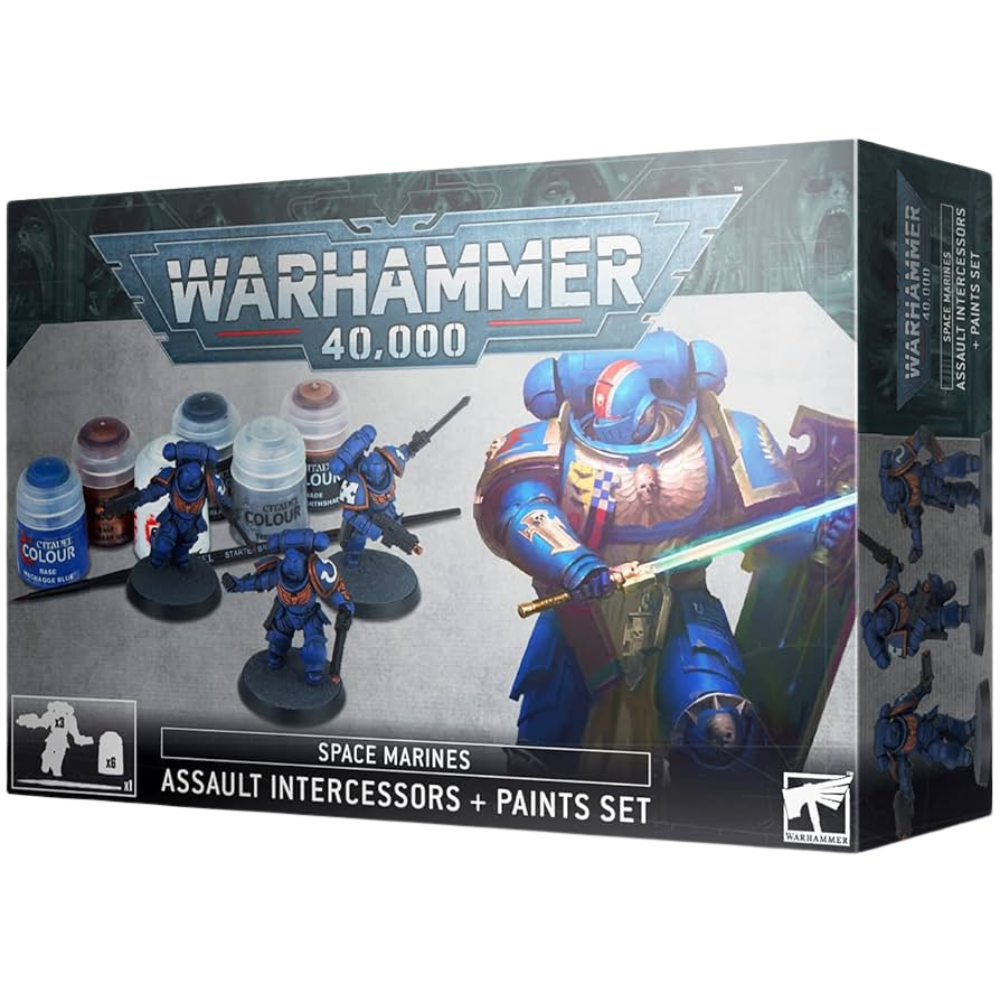 Warhammer 40k Space Marines Assault Intercessors + Paints Set